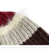 STRIPED COLORBLOCK PLUSH EDGE WOMENS KNITTED HAT_CWAH2062