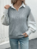 Twisted V-Neck Pullover Knitted Vest