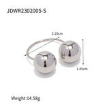 18K GOLD PLATE STAINLESS STEEL BALL RINGS_CWAJE0623