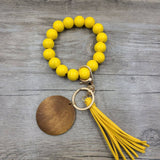 MULTI COLORED WOODEN BEAD BRACELET KEYCHAIN_CWAJE1069