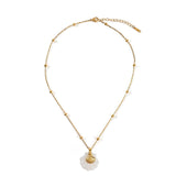 SUMMER BEACH STEEL SHELL STARFISH NECKLACE_CWMM8862