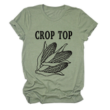 CORN LETTER PRINT TEE WOMEN S CASUAL T SHIRT_CWTTS1502