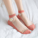SUMMER WOMENS BREATHABLE PRINT SHEER SOCKS_CWMS0408
