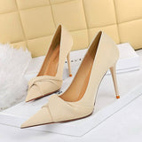 FASHION SEXY SHALLOW MOUTH POINTED BOW HIGH HEELS_CWSHH0088