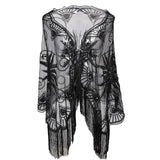 BEADED SEQUIN MIDI SHAWL VINTAGE EVENING COVER_CWMM8956