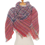 PLAID CIRCLE SCARF FALL WINTER WOVEN WRAP_CWASC0156
