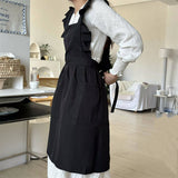 Waterproof And Oil-Proof Oxford Ruffled Cross Apron_Cwmm5827