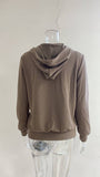 Solid Color Knit Zipper Hooded Cardigan Coat