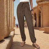 Texture Sense Solid Color Casual Foot Pants