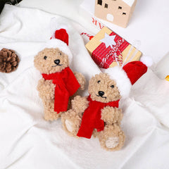Cute Christmas Bear Plush Foam Figurine_Cwmm9995