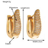 GOLD PLATED HOOP EARRINGS TRENDY STYLE_CWMM8527