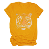 Women Summer Tee With Stylish Tiger Print_Cwttsl0494