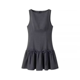 FRENCH STYLE TIE WAIST DRESS CASUAL CHIC_CWDMD5801