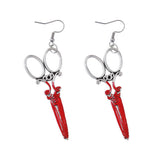 HALLOWEEN BLOODY HORROR SCISSORS AXE EARRINGS_CWAJE1972