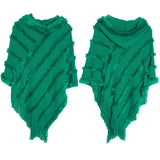 HOODED CAPE WITH FRINGED HEM SCARVES_CWASC0118