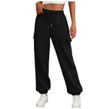 Solid-Color Straight-Leg Wide-Leg Sweatpants