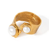 PERSONALIZED ALL MATCH IRREGULAR OPEN PEARL RING_CWAJE1795