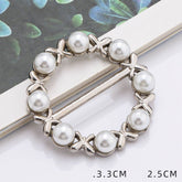 Womens Round Pearl Inlaid Button Scarf Ring_Cwmm2123