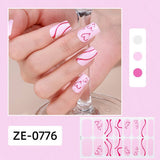 Valentine Pink Heart Lip Nail Stickers_Cwmm11217