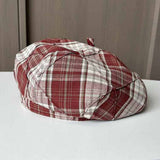 CONTRAST COLOR SIMPLE CHECK BERET_CWAB2906
