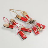 Wooden Red Sled Christmas Tree Hanging Decoration_Cwmm9792