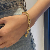 GOLD STAINLESS STEEL CHAIN BRACELET NO FADING_CWAJE4876