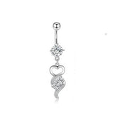 316L STEEL BRASS CZ NAVEL RING PIERCING JEWELRY_CWMM936