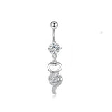 316L STEEL BRASS CZ NAVEL RING PIERCING JEWELRY_CWMM936