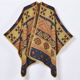 RETRO GEOMETRIC PATTERN CARDIGAN SHAWL_CWASC0949