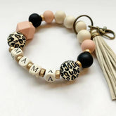 MAMA LETTER LEOPARD BEAD BRACELET WITH TASSELS_CWAJE1064