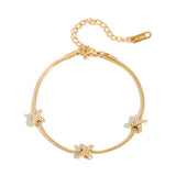 18K GOLD X CHARM BRACELET STAINLESS STEEL DESIGN_CWAJE4731