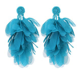 HANDMADE FABRIC TASSEL EARRINGS BOLD STATEMENT_CWMM6156