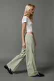 Striped Street Drawstring Straight-Leg Pants
