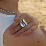 SIMPLE STAINLESS STEEL DROP SHAPED RINGS_CWAJE1248