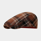 Plaid Dopamine Color Block Newsboy Hat_Cwah04626