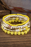 Cwaje1180_White Turquoise Crystal Beadwd Bracelet Set