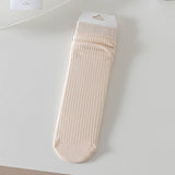 SOLID COLOR RETRO ALL MATCH MID CALF SOCKS_CWMS1062