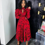 LONG SLEEVED HIGH WAISTED OVERSIZED PRINTED DRESS_CWDMD3711