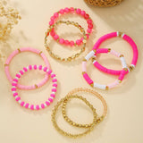 SIMPLE MULTI STRAP POLYMER CLAY BRACELET SET_CWMM3527