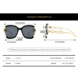 BIG FRAME CHAIN FASHION METAL SUNGLASSES_UV400_CWASG0276