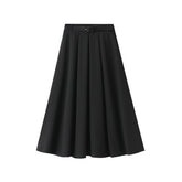 RETRO HIGH WAIST A LINE SKIRT SLIM SKIRT WITH BELT_CWBMS0307