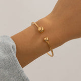 SIMPLE DOUBLE LAYER HOLLOW KNOTTED OPEN BRACELET_CWMM3101