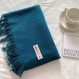 COLORBLOCK TASSEL SCARF THICK WRAP FOR STUDENTS_CWASC2281