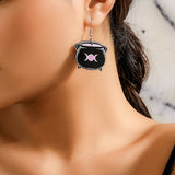 NEW DARK SWEET COOL WITCH GHOST EARRINGS_CWAJE1477