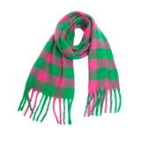 PLAID PATTERN FRINGE TRIM WINTER SCARF_CWASC2691