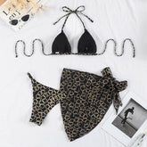 PRINTED PUSH UP SEXY BIKINI THREE PIECE SWIMSUIT_CWMW0727