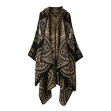 Vintage Hooded Cape Faux Cashmere Shawl Cape_Cwasc2271