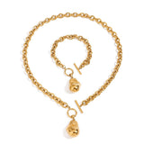 18K GOLD IRREGULAR BEAD OT CLASP CHAIN BRACELET_CWAJE4758