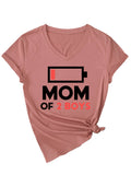 Solid V-Neck Mother'S Day Blouse