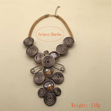 CRYSTAL ALUMINUM WIRE BRAIDED NECKLACE EARRING SET_CWMM4958